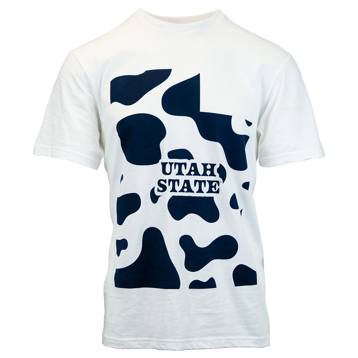 Utah State cow print ag game white unisex t-shirt